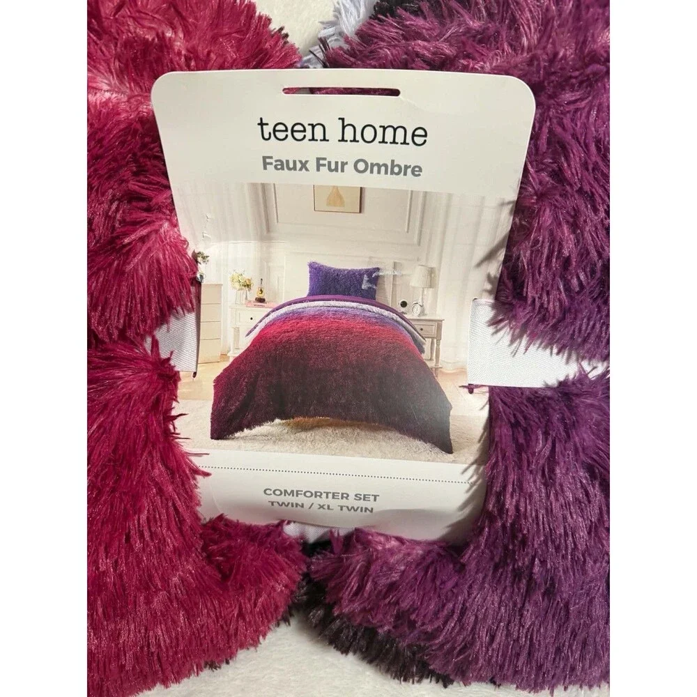 Celestial Garden Twin Faux Fur Comforter Set New Soft Plush Cozy Bedding